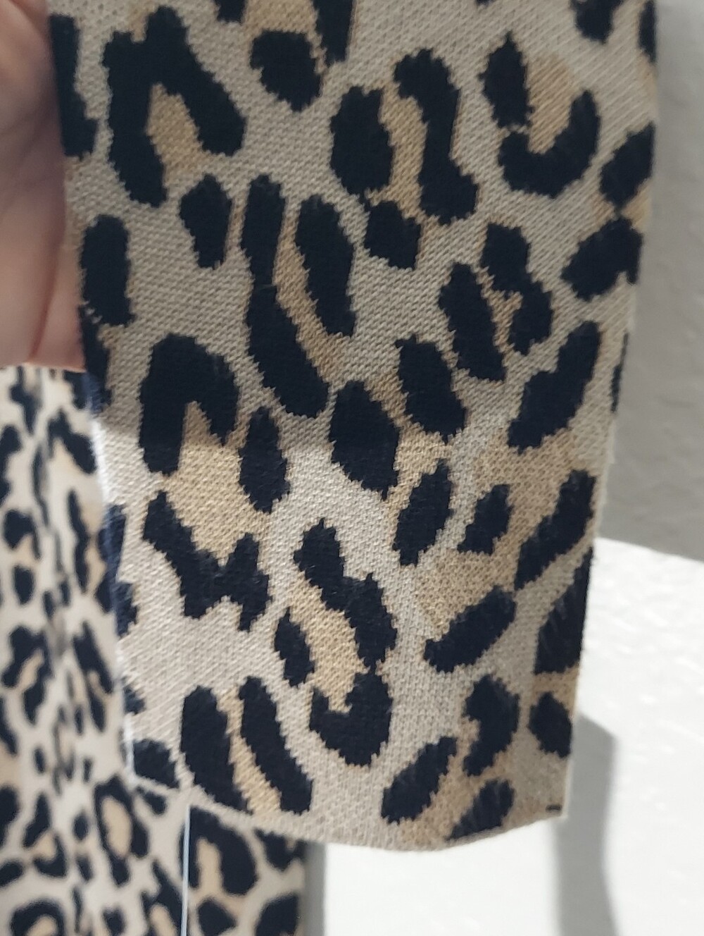 NINA LEONARD Leopard Print Black/Beige Long Sleeve Sweater Dress WM Size L NWT - Picture 8 of 13
